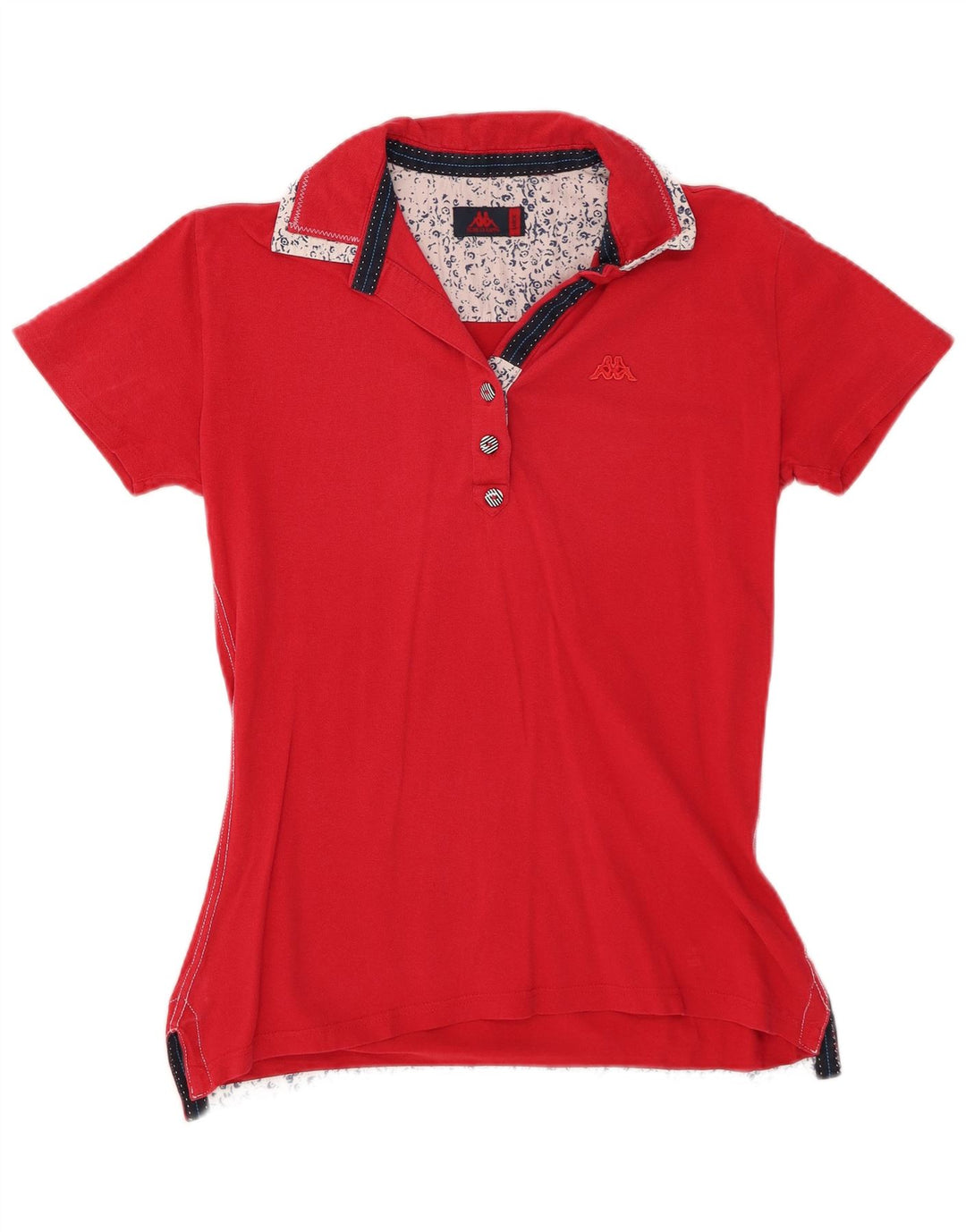 KAPPA Damen Poloshirt UK 14 Große rote Baumwolle