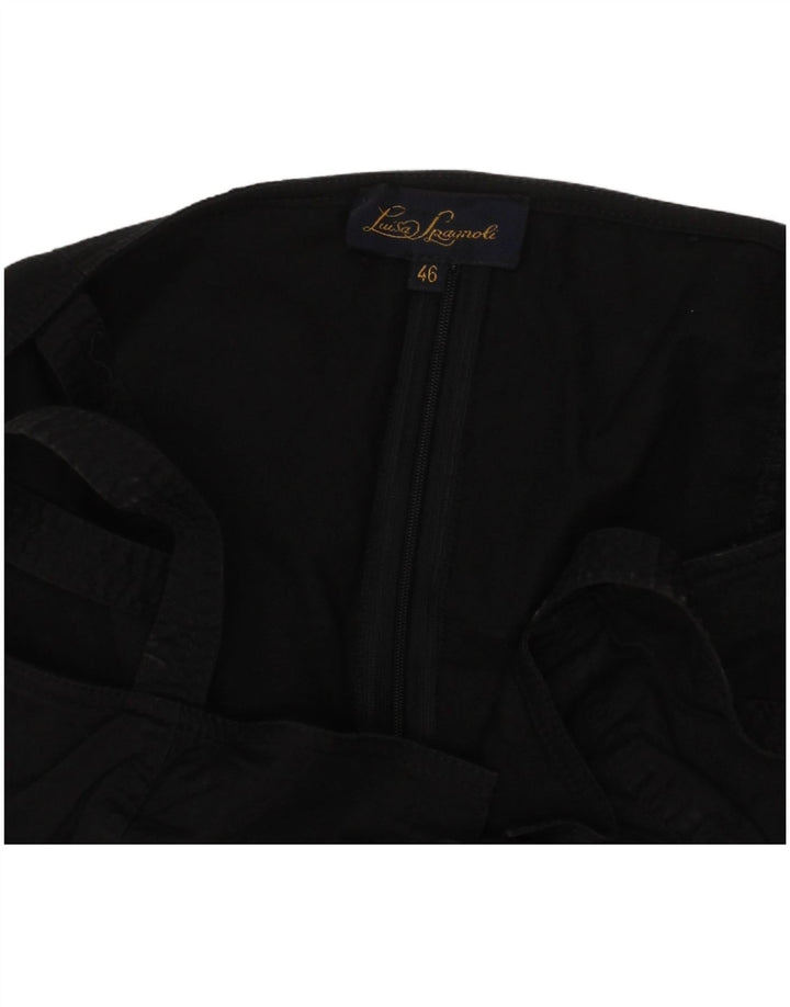 LUISA SPAGNOLI Womens Corset Top IT 46 Large Black Cotton