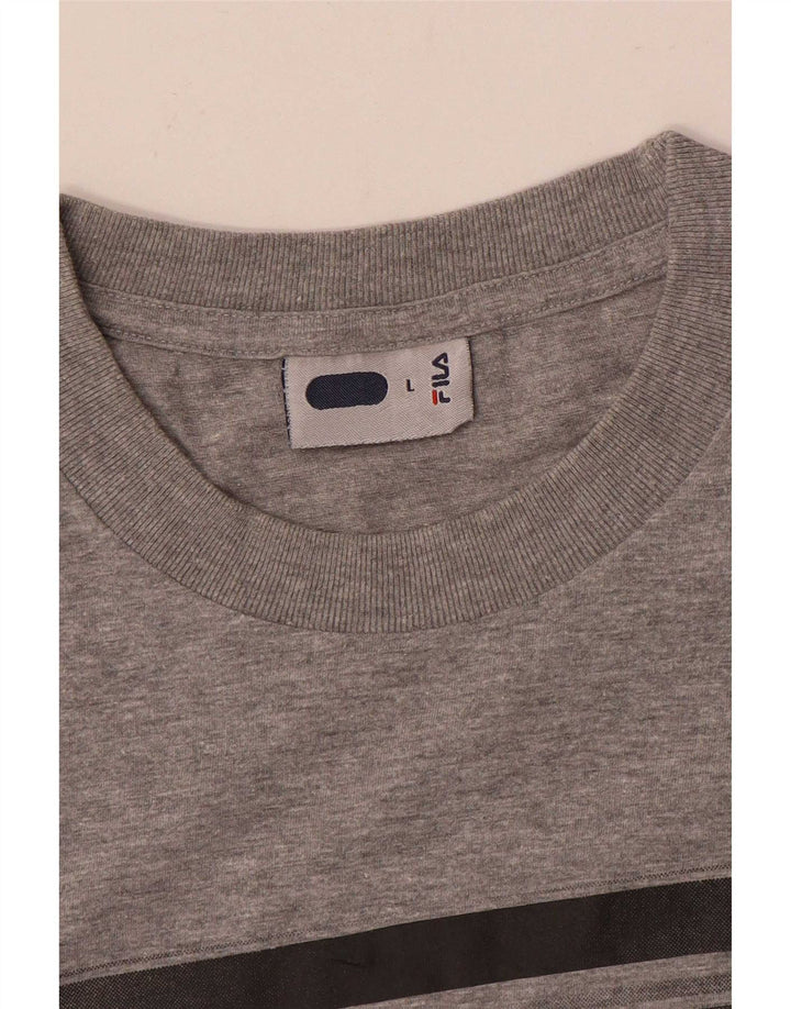 Fila Herren T-Shirt Top Large Grau Baumwolle