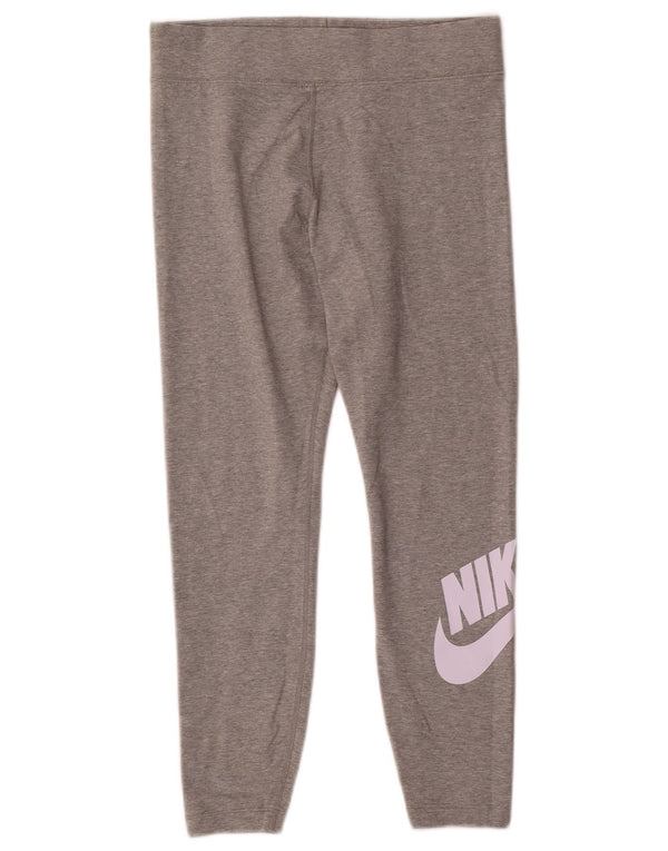 Nike Womens Graphic Leggings UK 14 Large Graue Baumwolle