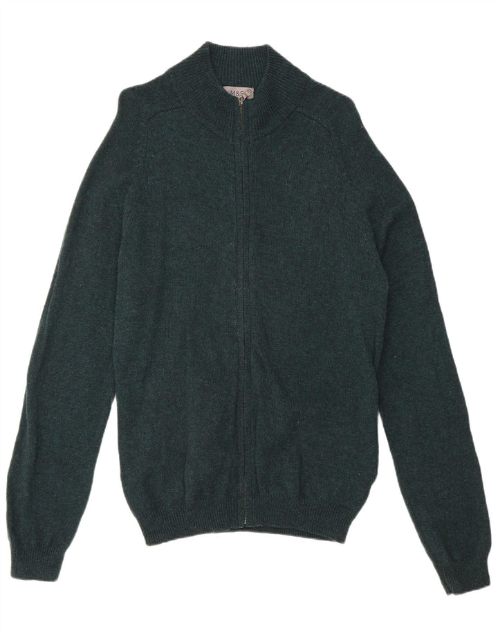 Marks & Spencer Herren-Strickjacke aus mittelgrüner Wolle