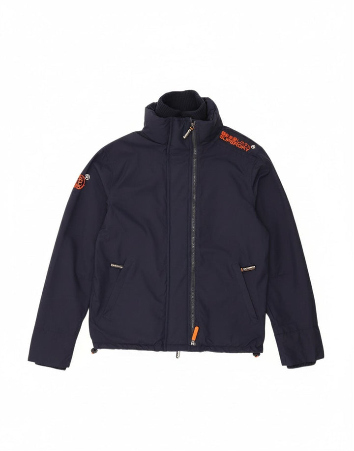 SUPERDRY Mens Windcheater Graphic Bomber Jacket UK 40 Large Navy Blue