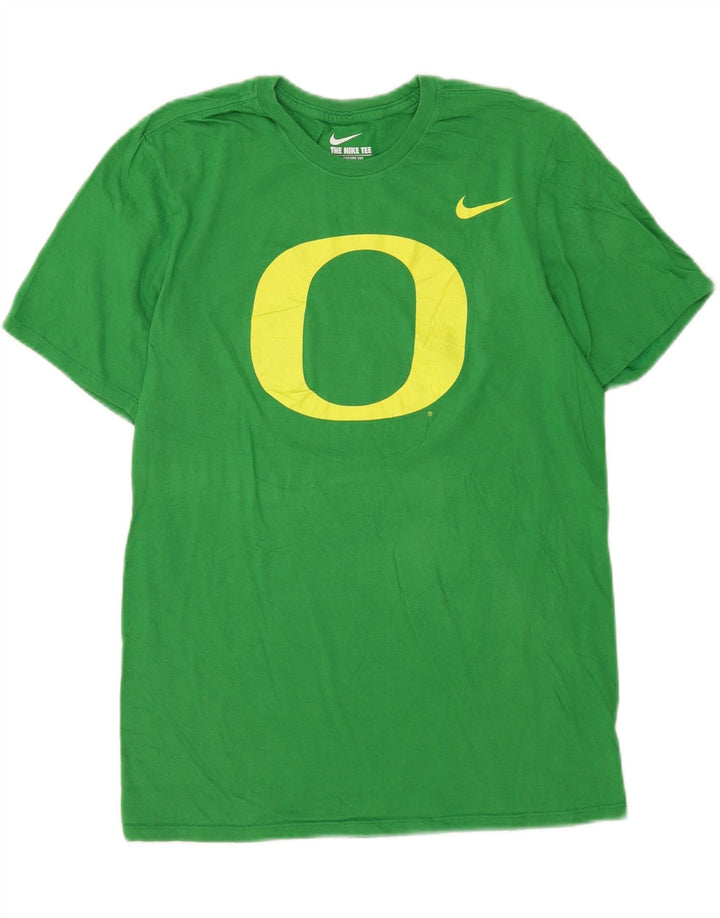 Nike Herren Athletic Cut Graphic T-Shirt-Oberteil aus mittelgrüner Baumwolle