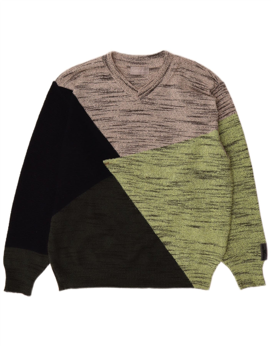 Carlo Colucci Herren-Pullover mit V-Ausschnitt, Gr. 52, groß, mehrfarbig