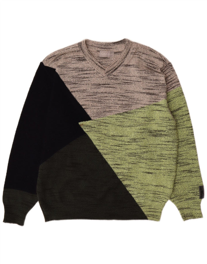Carlo Colucci Herren-Pullover mit V-Ausschnitt, Gr. 52, groß, mehrfarbig