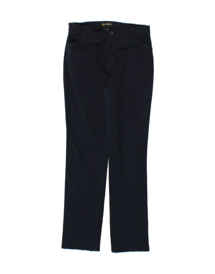 LEE Womens Mid Rise Casual Trousers US 8 Medium W30 L32 Navy Blue Vintage Lee and Second-Hand Lee from Messina Hembry 