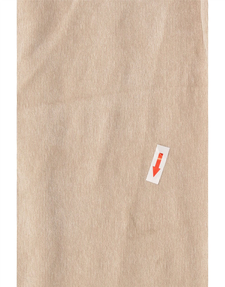 Zara Damen Übergroßes Cordhemd UK 6 XS Beige Polyester