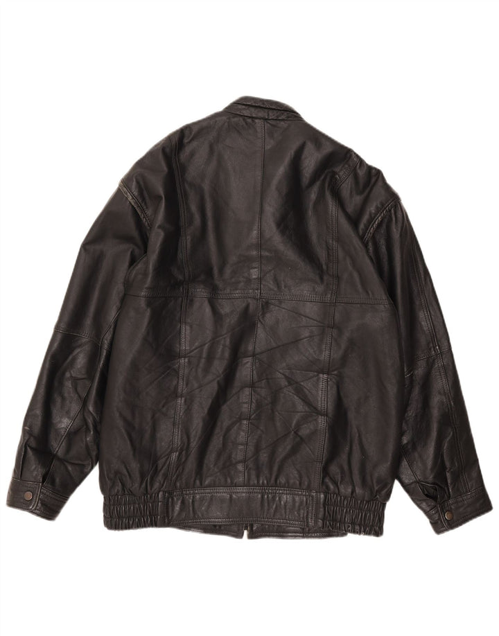 Pointers Herren Bomber-Lederjacke UK 36 Small Schwarzes Leder