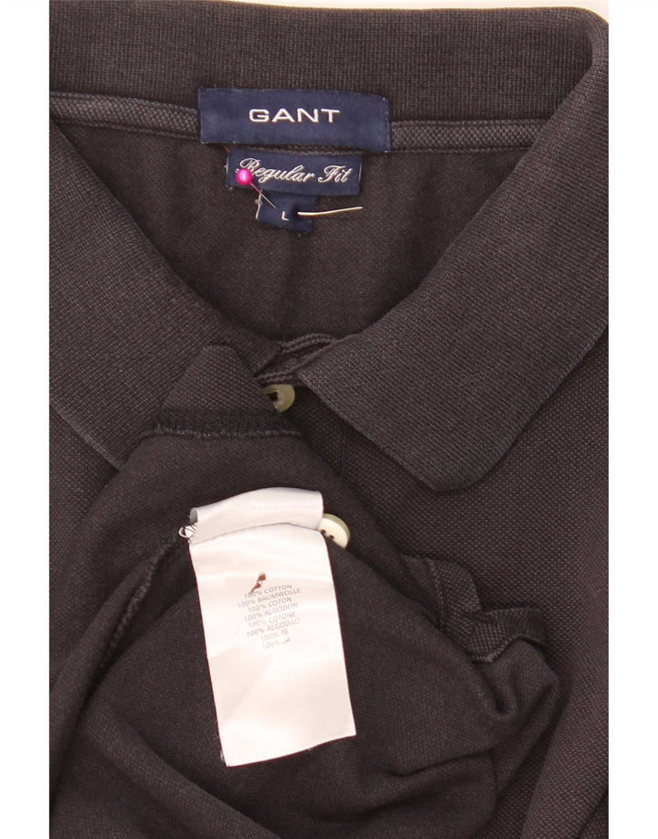 Gant Mens Regular Fit Polo Shirt Large Black Cotton