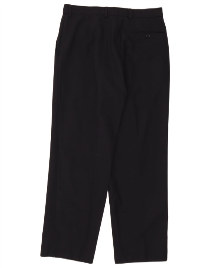 Gerade Herren-Anzughose von Marks & Spencer, W30, L29, marineblaue Schurwolle