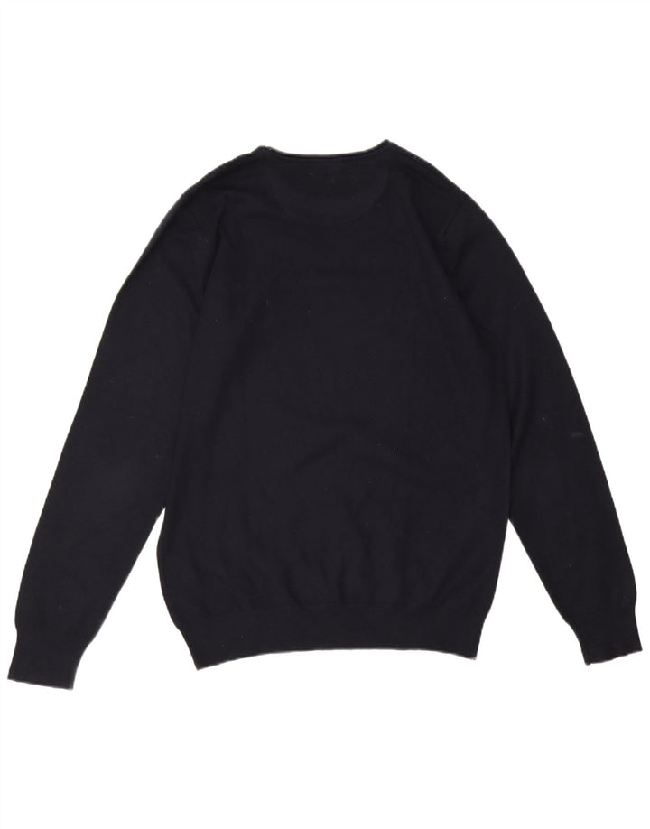 Liu Jo Herren-Pullover mit Rundhalsausschnitt, groß, marineblaue Viskose