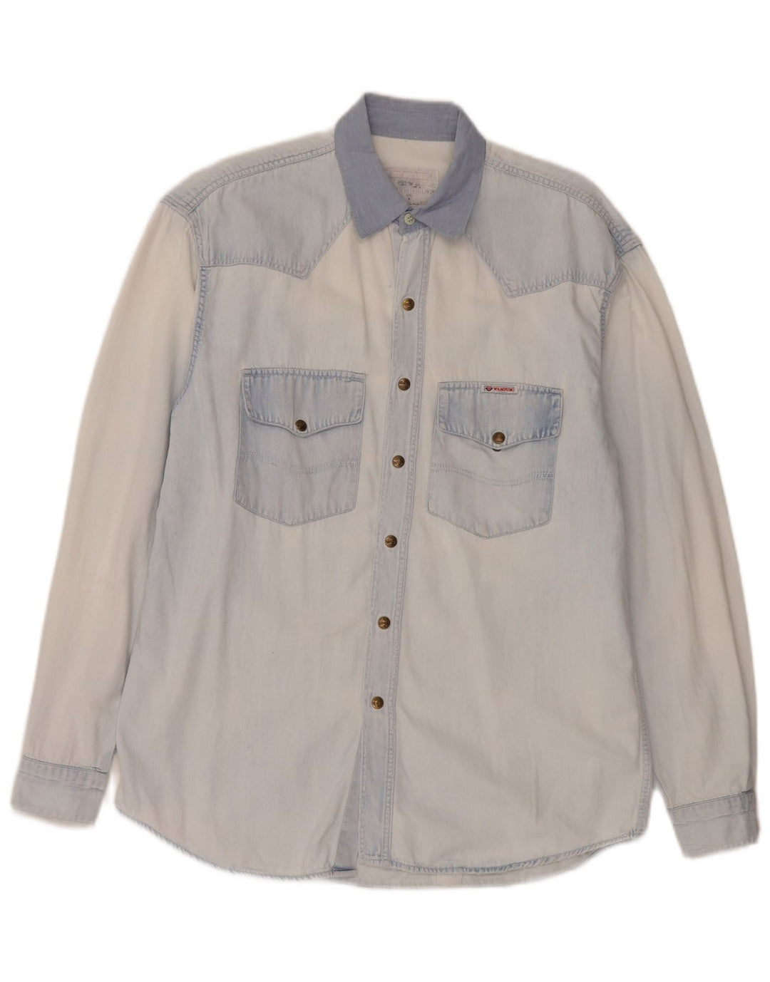 Wampum Herren Jeanshemd Mittelblau