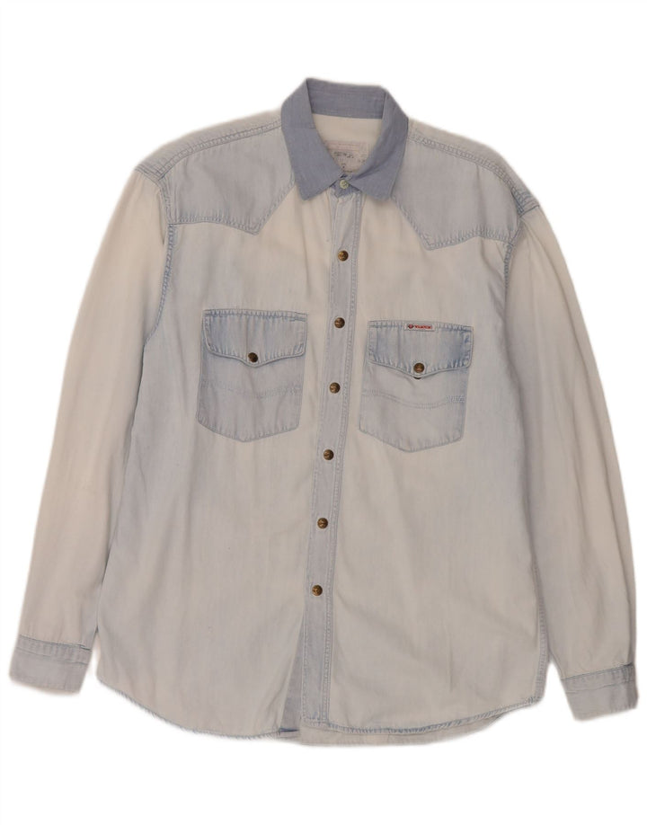 Wampum Herren Jeanshemd Mittelblau