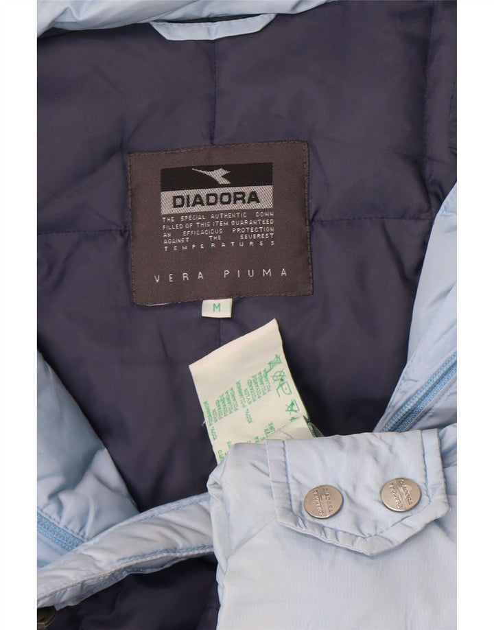 Diadora Wattierte Damenjacke mit Kapuze, UK 14, Mittelblau, Polyamid