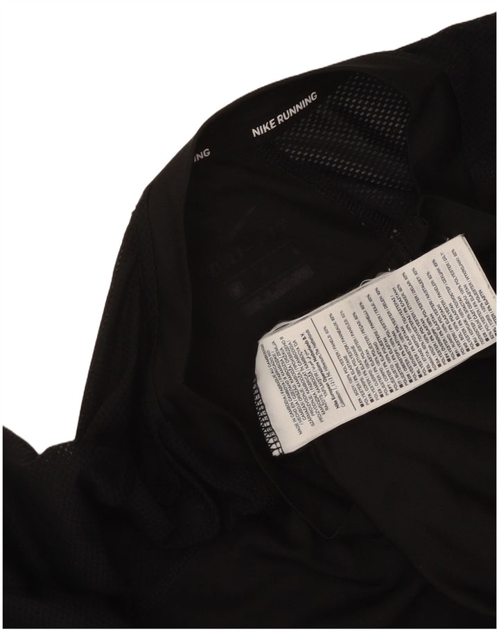 Nike Damen T-Shirt Top UK 12 Medium Schwarz Polyester