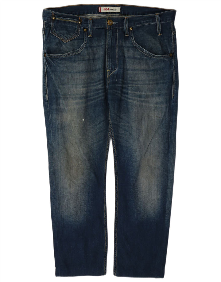 Levi's Herren 504 Straight Jeans W36 L27 Blaue Baumwolle