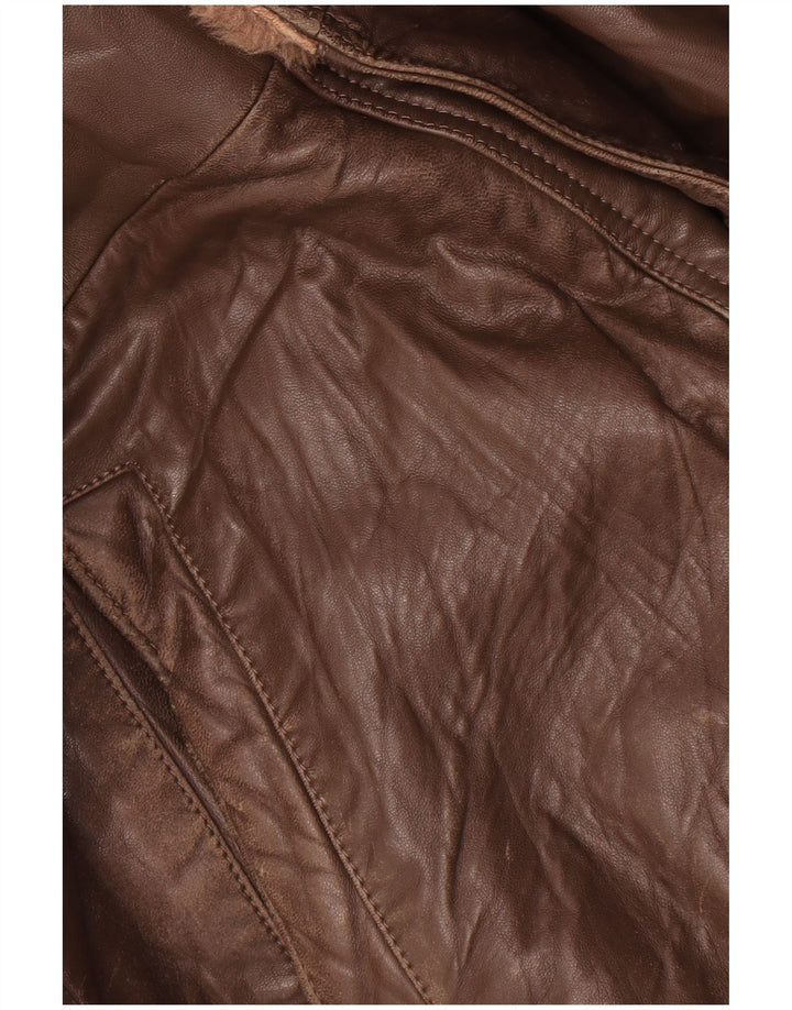 Michel Herren Lederjacke IT 52 XL Braunes Leder