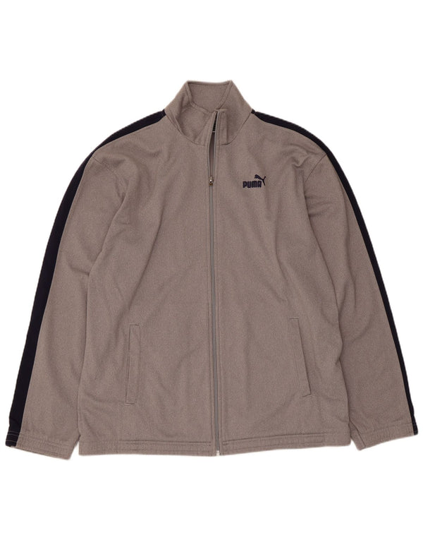 Puma Jungen-Trainingsanzug-Top-Jacke, 15–16 Jahre, graues Farbblockdesign