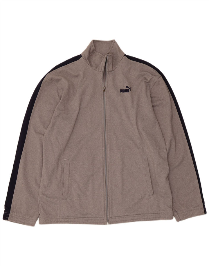 Puma Jungen-Trainingsanzug-Top-Jacke, 15–16 Jahre, graues Farbblockdesign