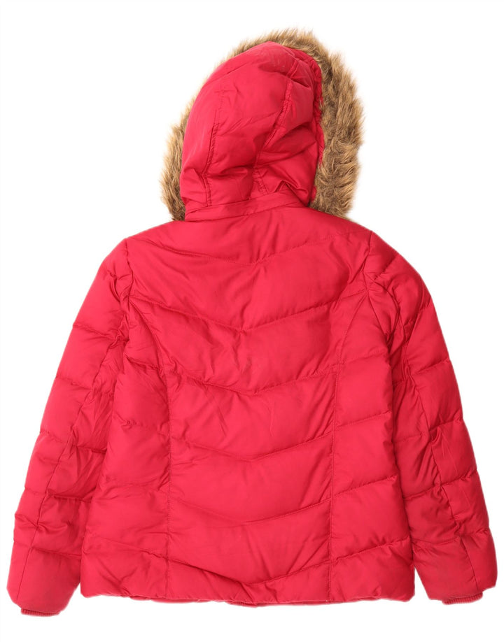Tommy Hilfiger Damen-Jacke mit Kapuze, gepolstert, UK 10, Größe S, rosa, Polyester