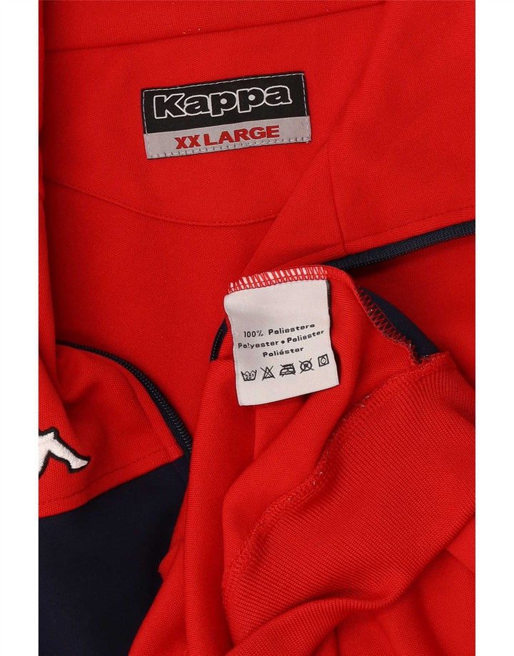 Kappa Herren-Trainingsanzug-Oberteil, Jacke, 2XL, rotes Farbblock-Polyester