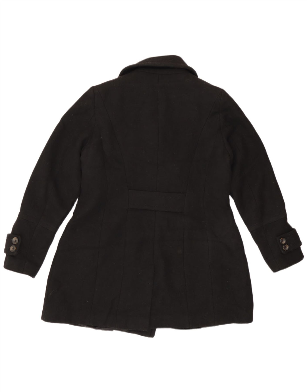 Marks & Spencer Damen Pea Coat UK 14 Large Schwarz Polyester