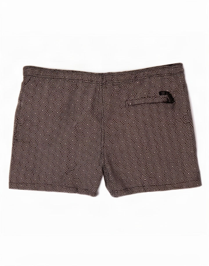 Superdry Herren-Badeshorts XL, schwarzes, geometrisches Polyester