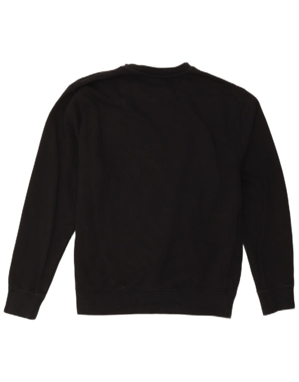 Nike Damen Sweatshirt Pullover UK 16 Large Schwarz Baumwolle
