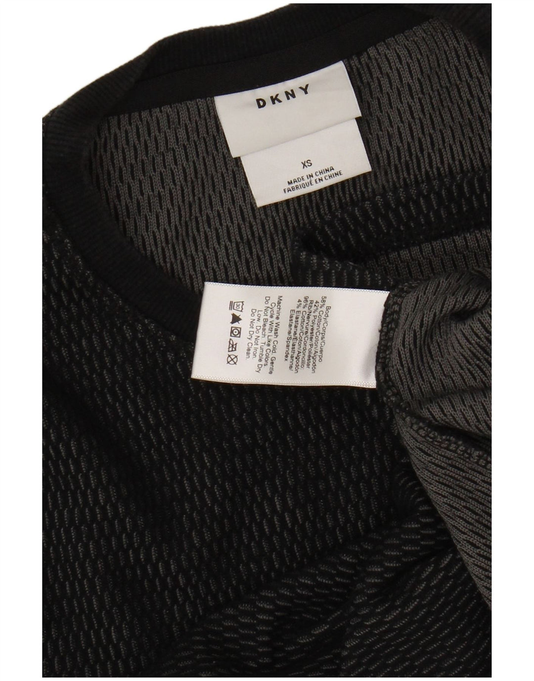 DKNY Herren Top Langarm XS Schwarz Baumwolle