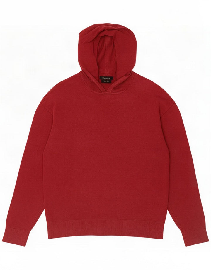 Massimo Dutti Herren Kapuzenpullover Pullover Kleine rote Baumwolle