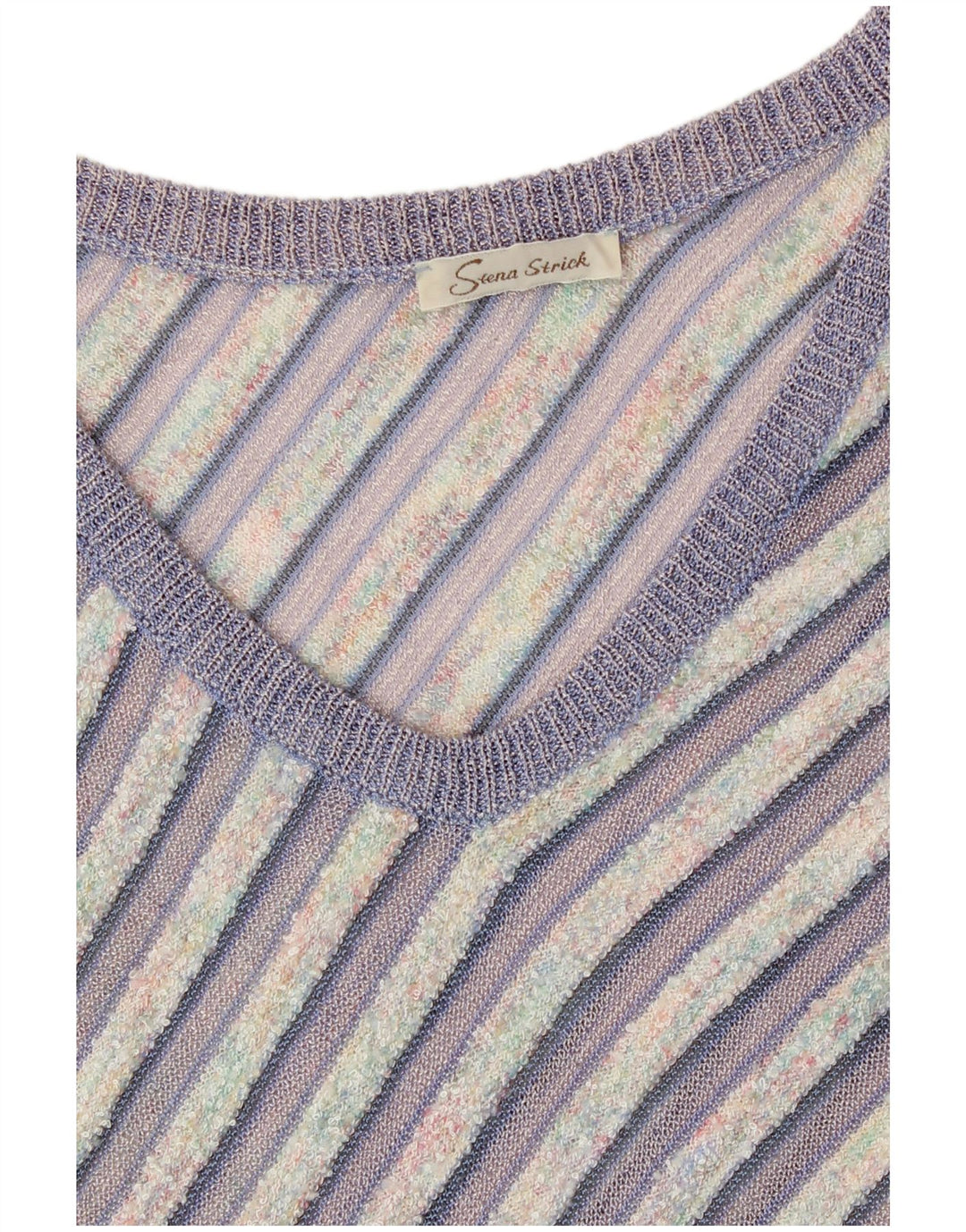 Vintage Damen Weste Tank Top UK 12 Medium Lila gestreift