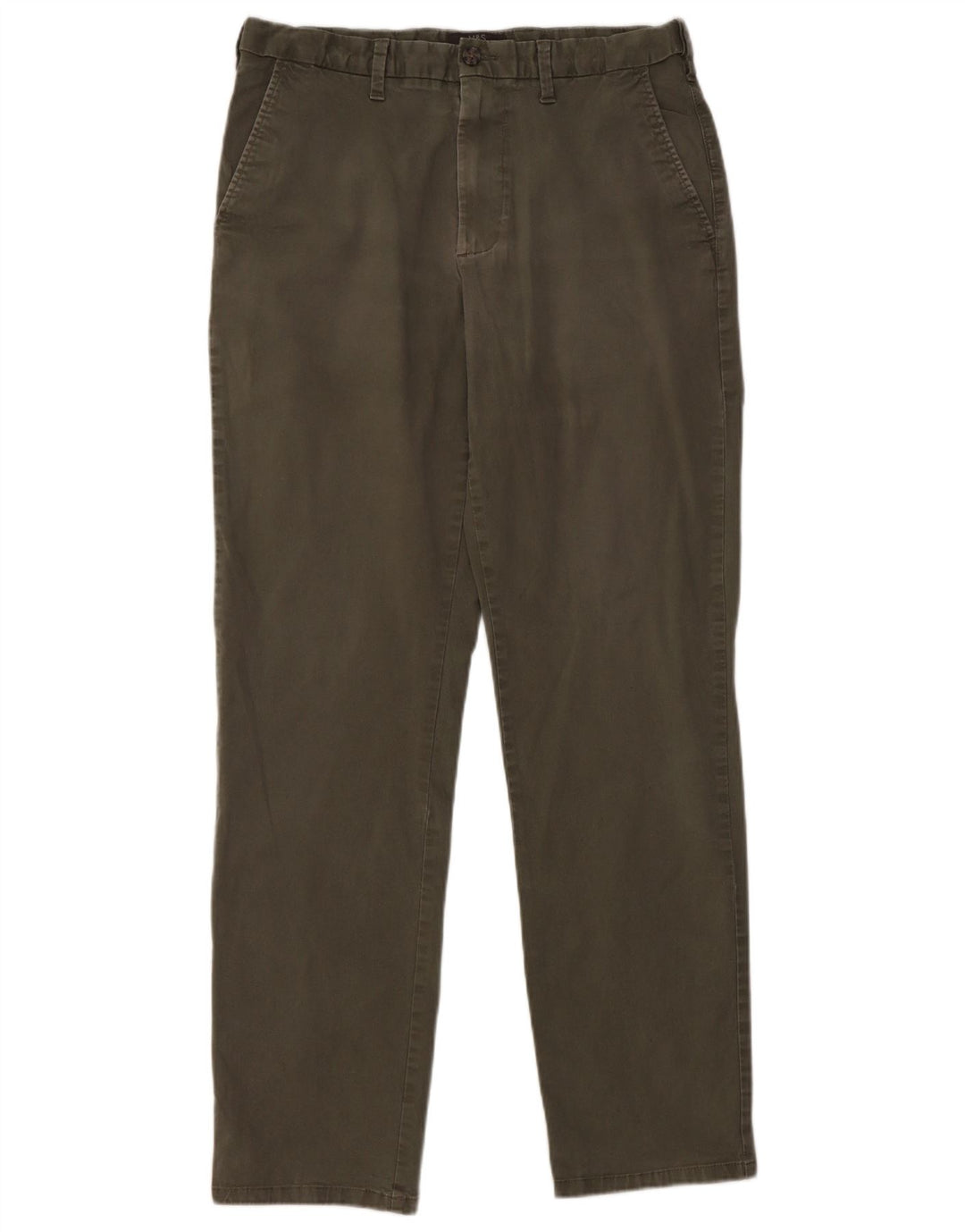 Marks & Spencer Herren-Chinohose mit normaler Passform, W34 L33, Khaki, Baumwolle
