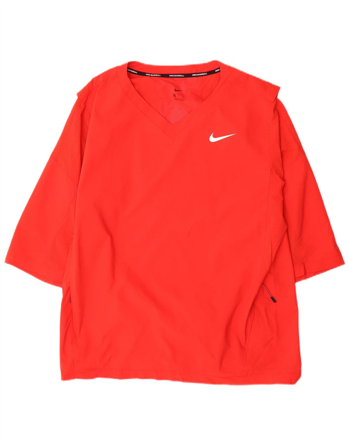 Nike Herren-Baseballoberteil mit 3/4-Ärmeln, XL, rotes Polyester