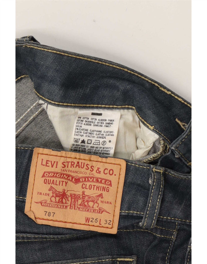 Levi's Damen Straight Jeans W26 L32 Marineblaue Baumwolle