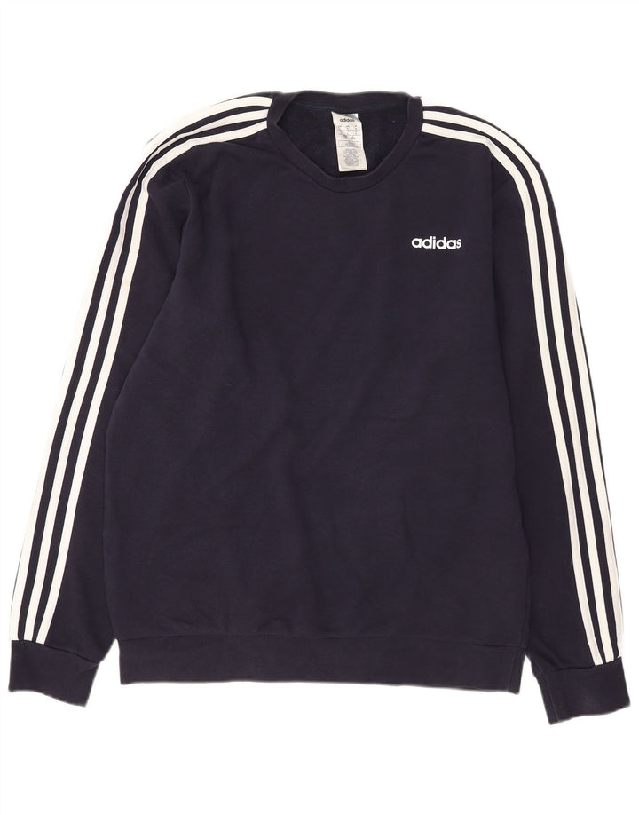 Adidas Herren-Sweatshirt, Pullover, groß, marineblau, Baumwolle