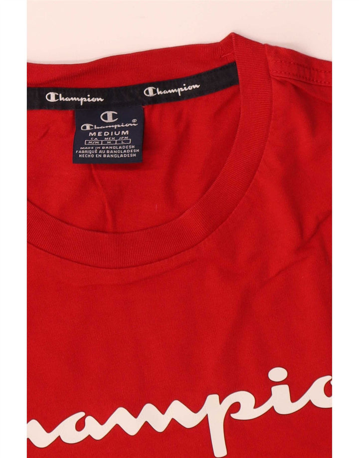 Champion Herren-T-Shirt mit Grafik, mittelrote Baumwolle