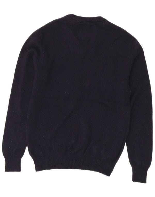 Jack Wills Damen-Pullover mit V-Ausschnitt, UK 14, mittelmarineblaue Merinowolle