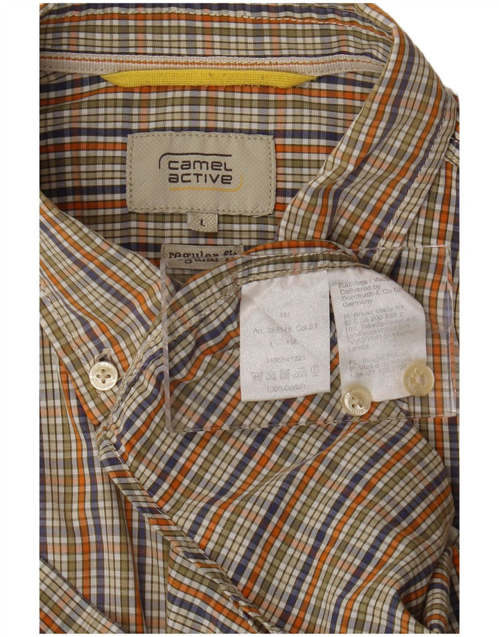CAMEL ACTIVE Mens Regular Fit Short Sleeve Shirt Large Multicoloured Check
