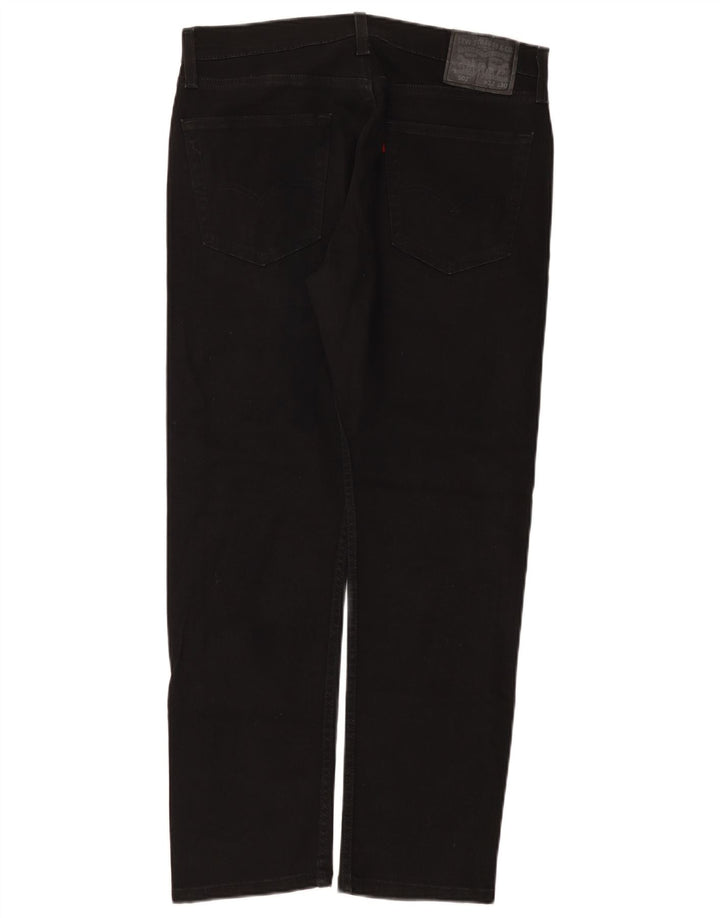 Levi's Herren 502 Tapered Jeans W32 L30 Schwarze Baumwolle