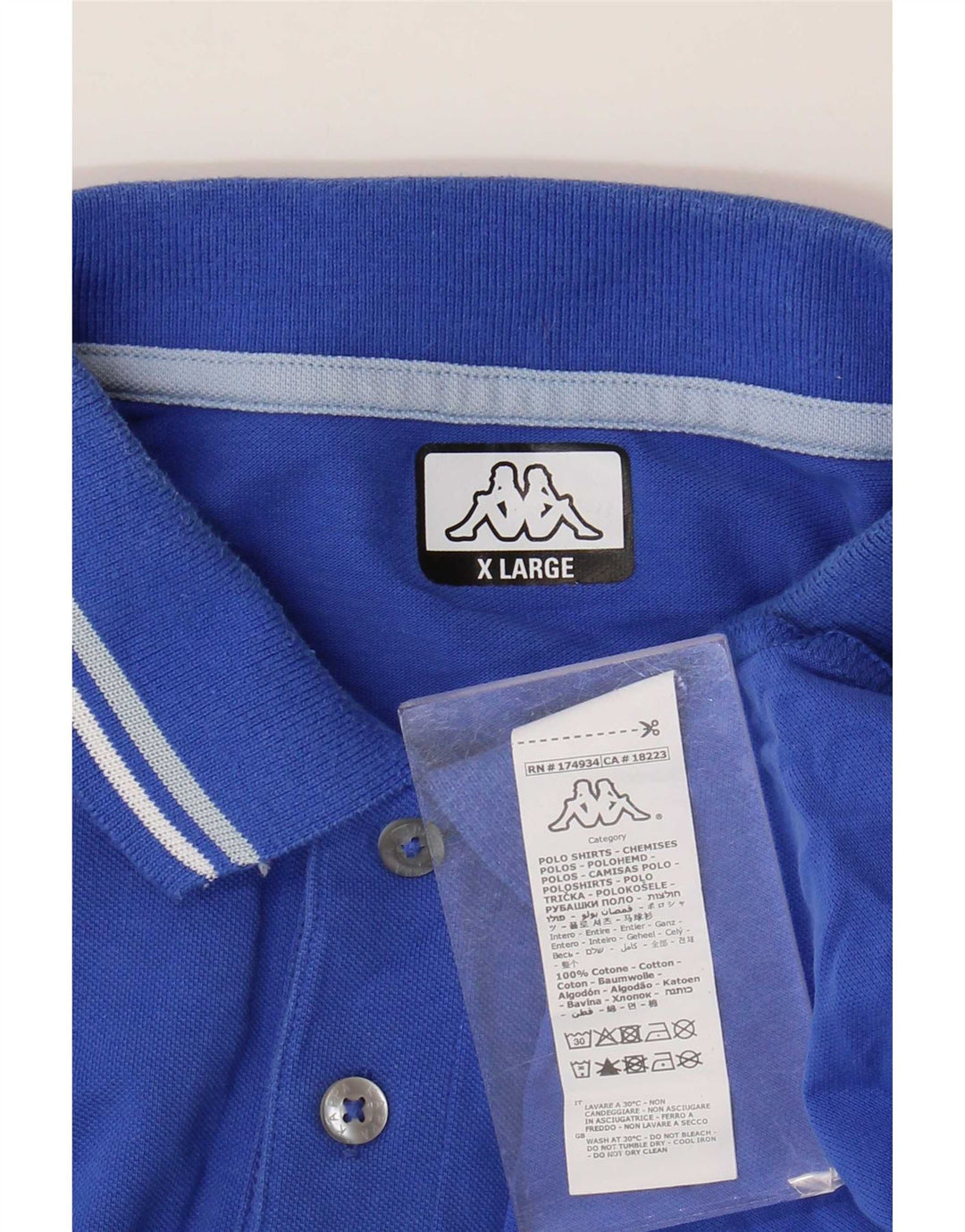 Kappa Herren Poloshirt XL Blau Baumwolle