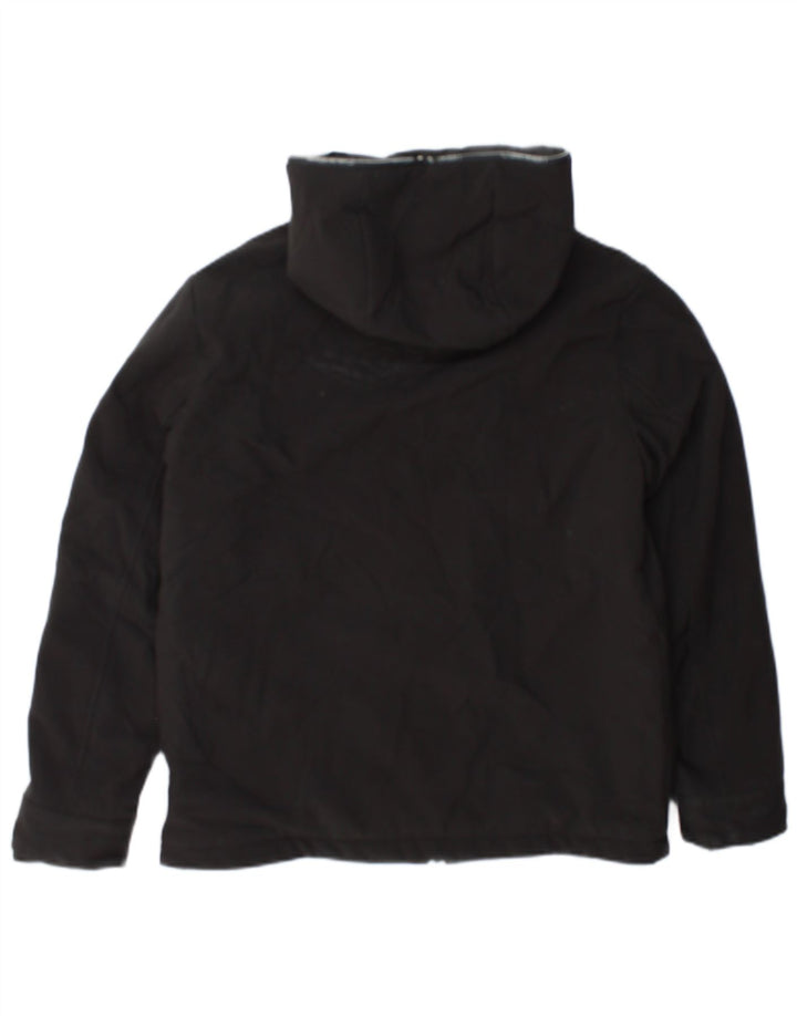 Calvin Klein Jeans Wattierte Jungenjacke mit Kapuze, 13–14 Jahre, schwarzes Polyester