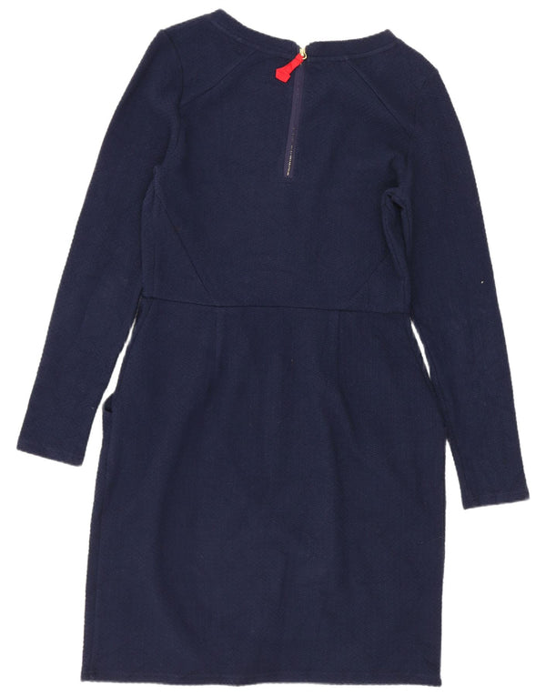 Joules Langarm-Pulloverkleid für Damen UK 12 Mittelmarineblaue Baumwolle