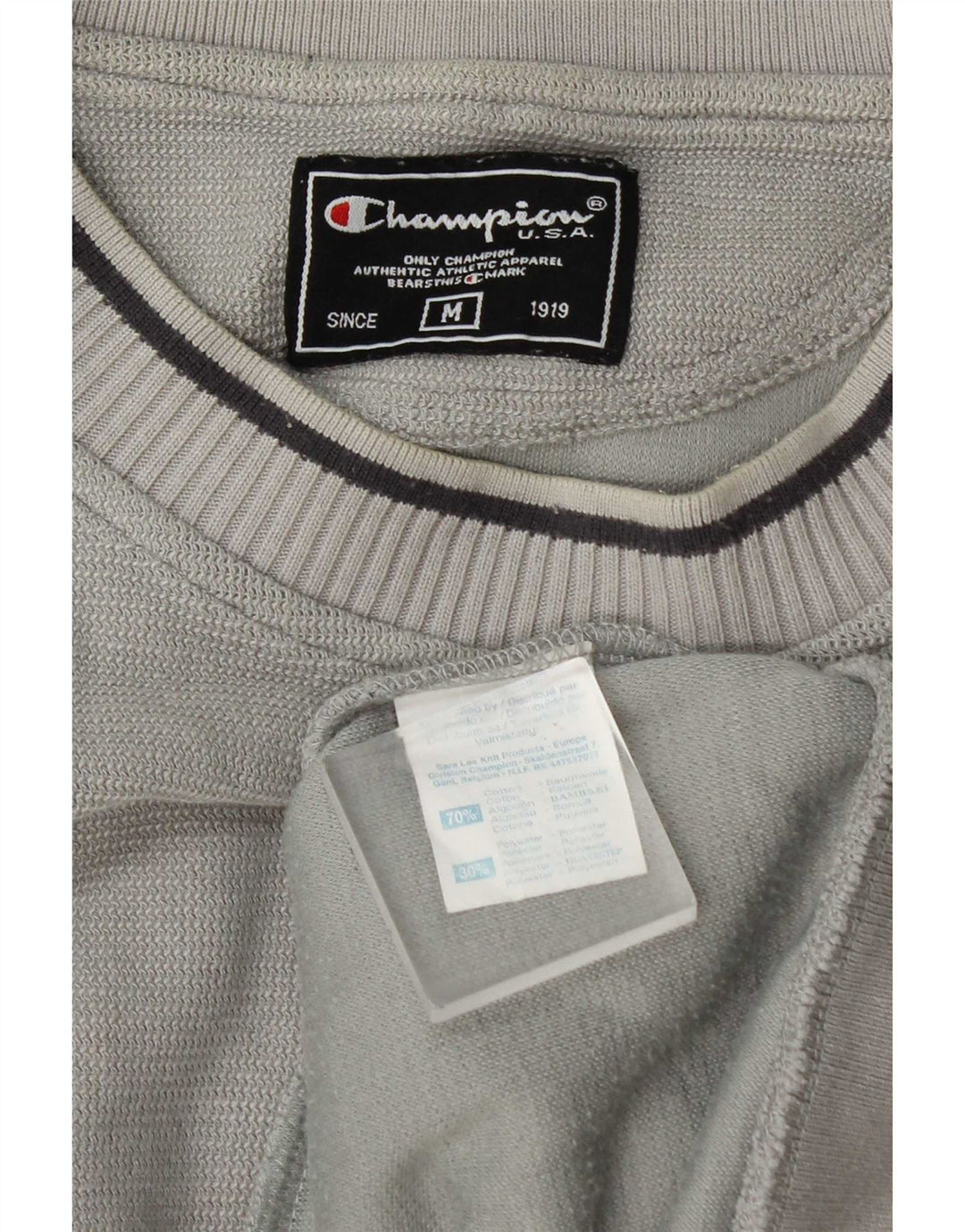 Champion Herren-Sweatshirt-Pullover aus mittelgrauer Baumwolle