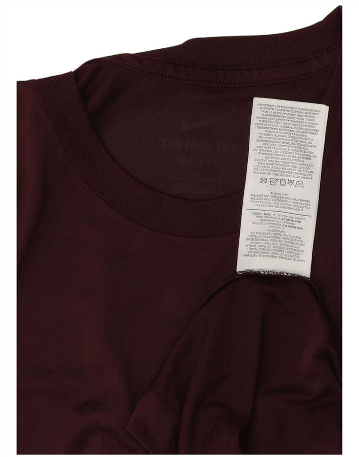 Nike Herren Dri Fit T-Shirt Top Large Burgund Polyester
