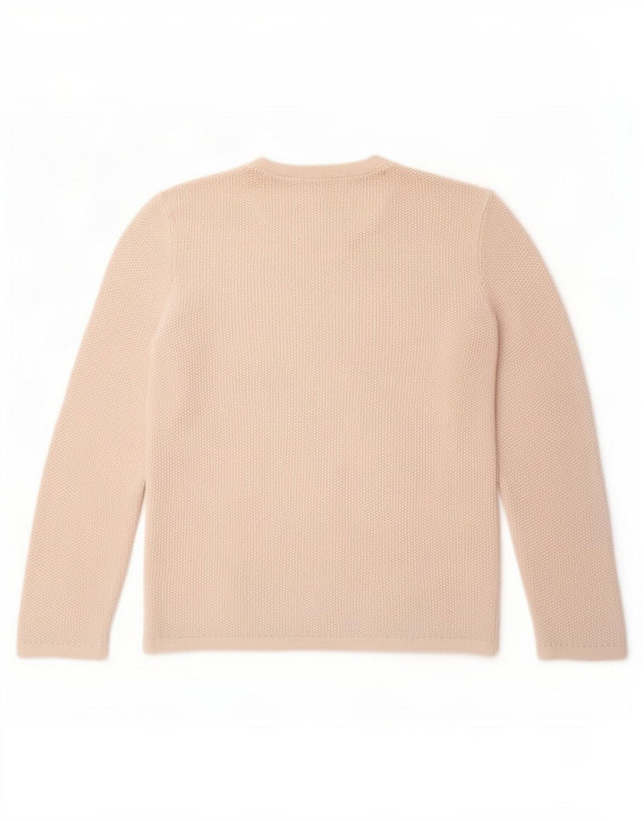 Cos Herren-Pullover mit Rundhalsausschnitt, mittelgroß, cremefarbene Baumwolle