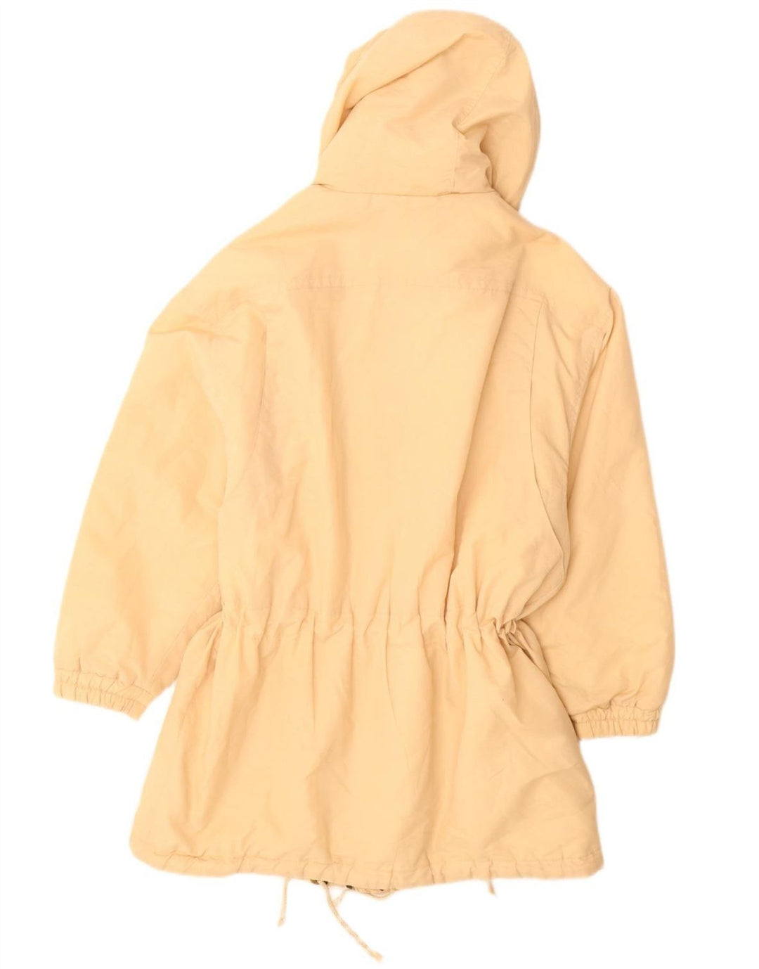 VINTAGE Wattierter Damenmantel mit Kapuze, EU 38, mittelbeigefarbenes Polyester