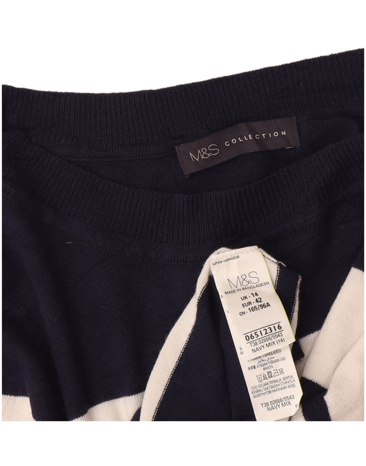 Marks & Spencer Damen-Pullover mit Rundhalsausschnitt, Gr. 14, mittleres Marineblau