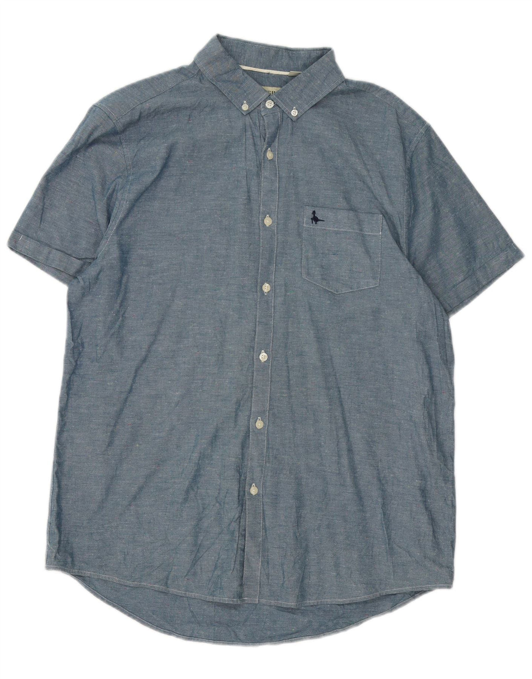 Jack Wills Herren-Kurzarmhemd, groß, aus blauer Baumwolle