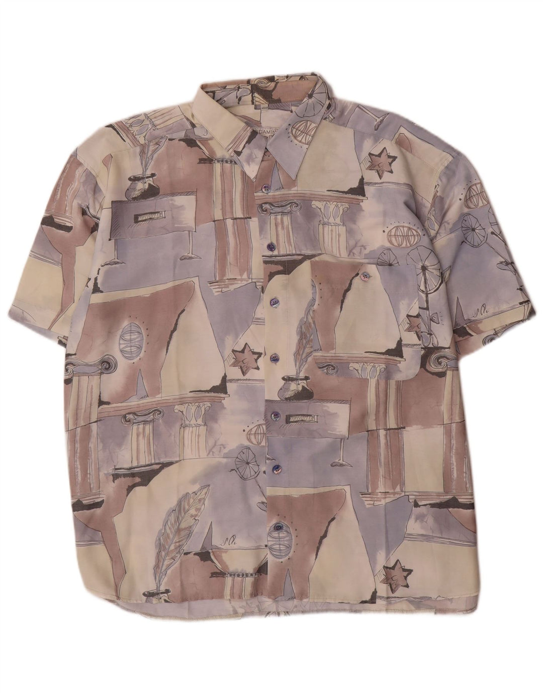 Club D'Amingo Herren-Hemd mit abstraktem Muster, Größe 45/46 XL, mehrfarbig