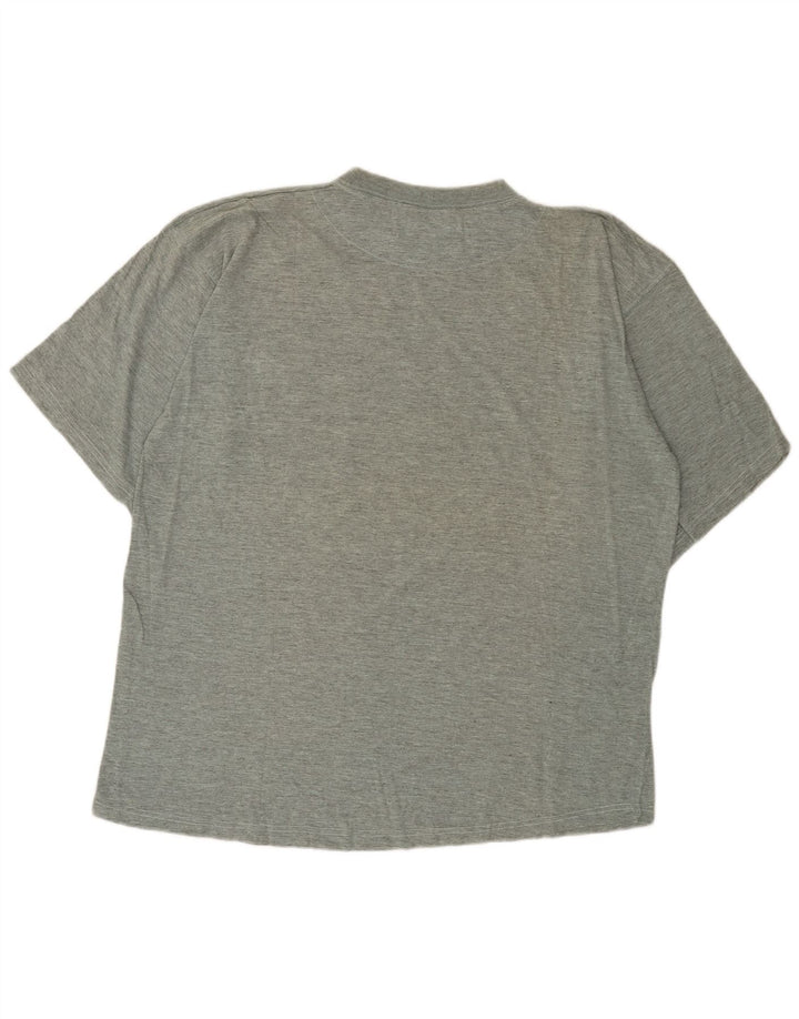 Vintage Herren T-Shirt Top Groß Grau meliert